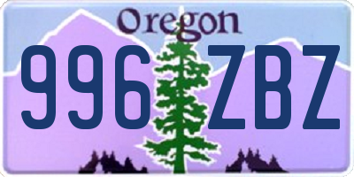 OR license plate 996ZBZ