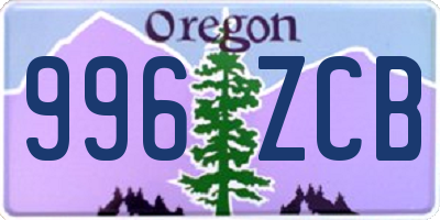 OR license plate 996ZCB