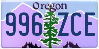 OR license plate 996ZCE