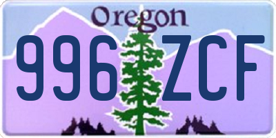 OR license plate 996ZCF