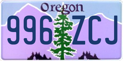OR license plate 996ZCJ