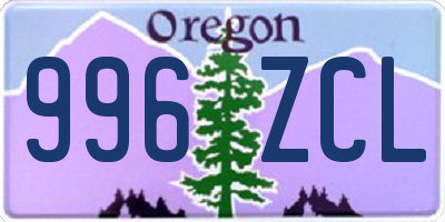 OR license plate 996ZCL