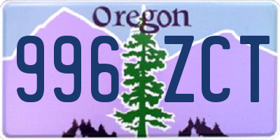 OR license plate 996ZCT