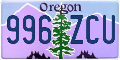 OR license plate 996ZCU