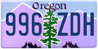 OR license plate 996ZDH