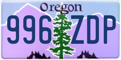 OR license plate 996ZDP