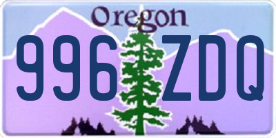 OR license plate 996ZDQ