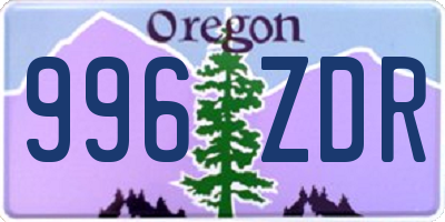 OR license plate 996ZDR