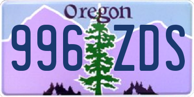 OR license plate 996ZDS