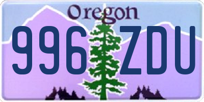 OR license plate 996ZDU