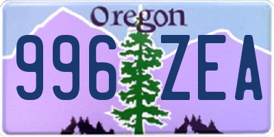 OR license plate 996ZEA