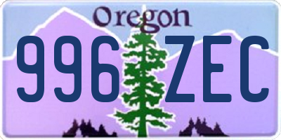 OR license plate 996ZEC
