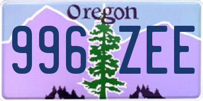OR license plate 996ZEE