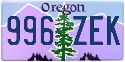 OR license plate 996ZEK