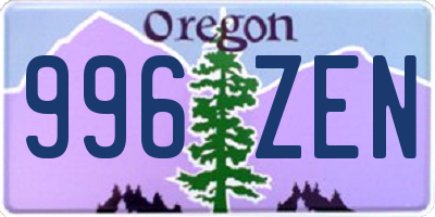 OR license plate 996ZEN
