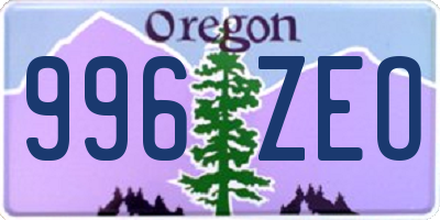 OR license plate 996ZEO