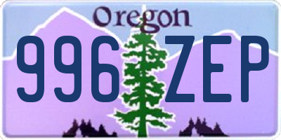 OR license plate 996ZEP