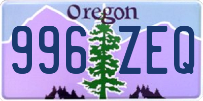 OR license plate 996ZEQ