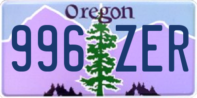 OR license plate 996ZER