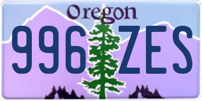 OR license plate 996ZES