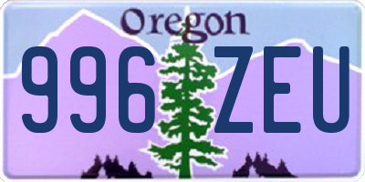 OR license plate 996ZEU