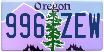 OR license plate 996ZEW