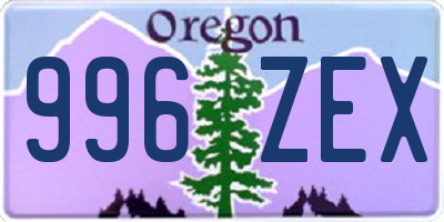 OR license plate 996ZEX