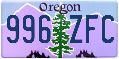 OR license plate 996ZFC
