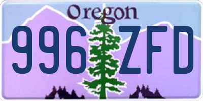 OR license plate 996ZFD
