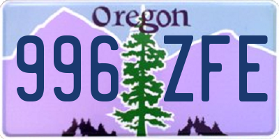 OR license plate 996ZFE