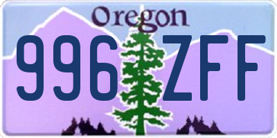 OR license plate 996ZFF