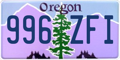 OR license plate 996ZFI