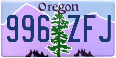 OR license plate 996ZFJ