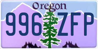 OR license plate 996ZFP
