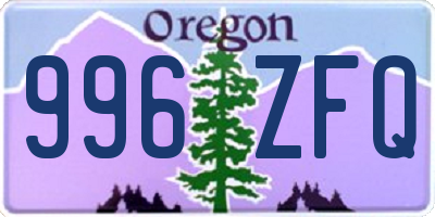 OR license plate 996ZFQ