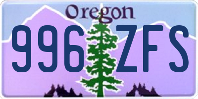 OR license plate 996ZFS