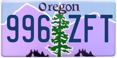 OR license plate 996ZFT