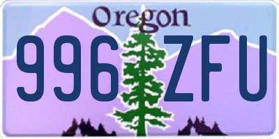 OR license plate 996ZFU