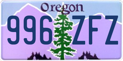 OR license plate 996ZFZ