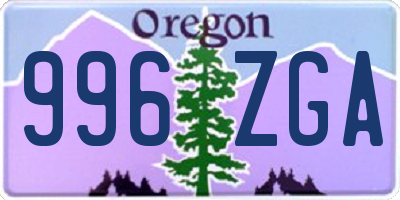 OR license plate 996ZGA