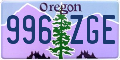 OR license plate 996ZGE