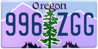 OR license plate 996ZGG