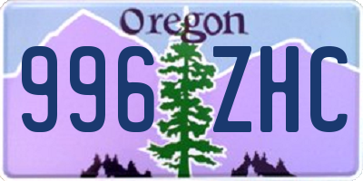 OR license plate 996ZHC