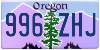 OR license plate 996ZHJ