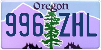OR license plate 996ZHL
