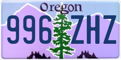 OR license plate 996ZHZ