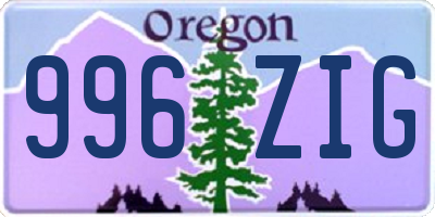 OR license plate 996ZIG