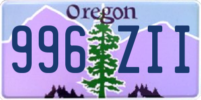 OR license plate 996ZII