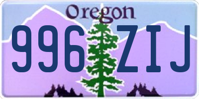 OR license plate 996ZIJ