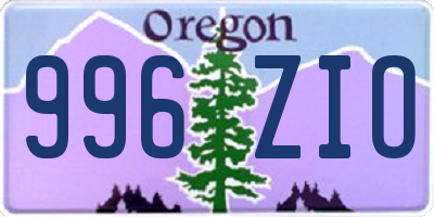 OR license plate 996ZIO